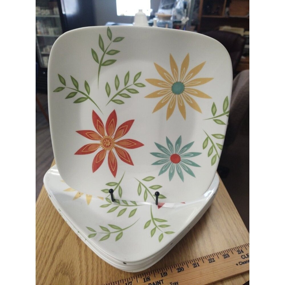 6 plate set Corelle Happy Days Floral 10.5" Dinner Plate